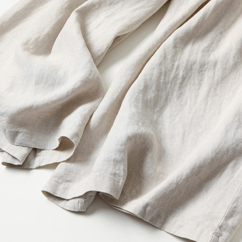 High Waist Cotton and Linen Wide Leg Pants