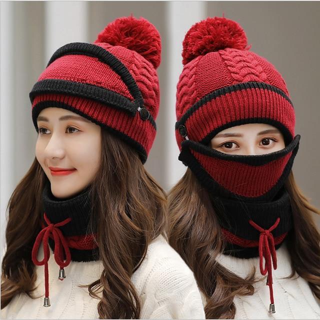 3PCS Women Winter Scarf Set