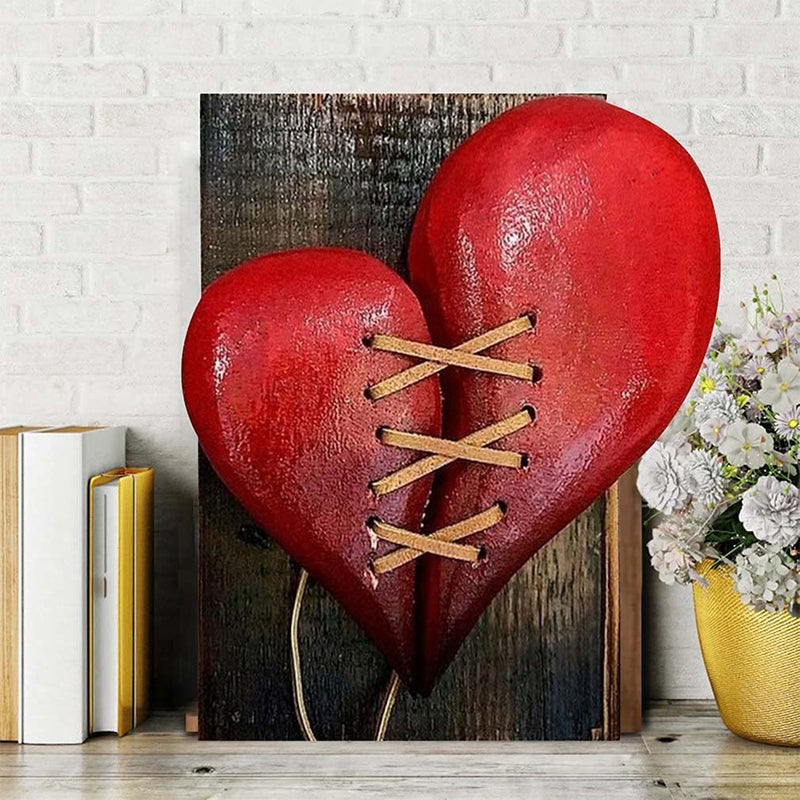 Hand Carved Wood Heart Hanging Wall Decoration
