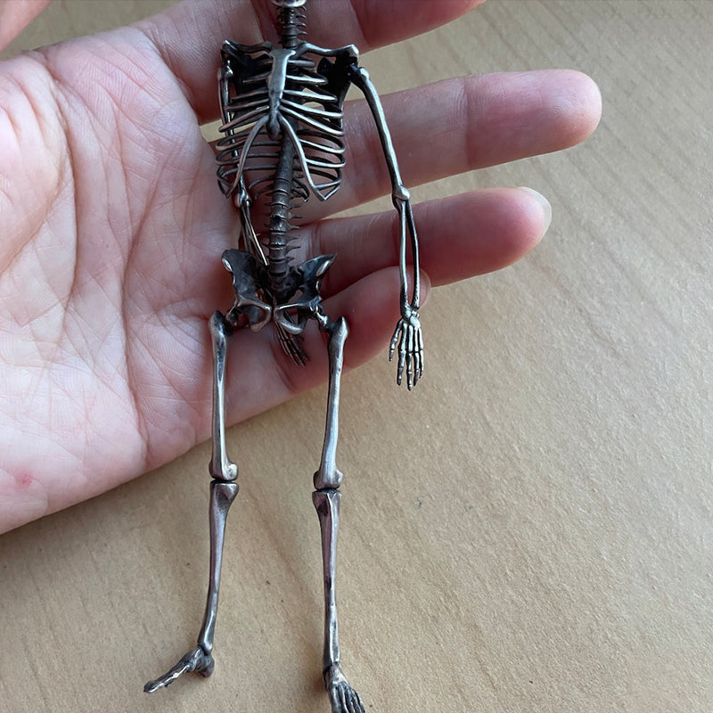 Full Body Silver Skeleton Pendant