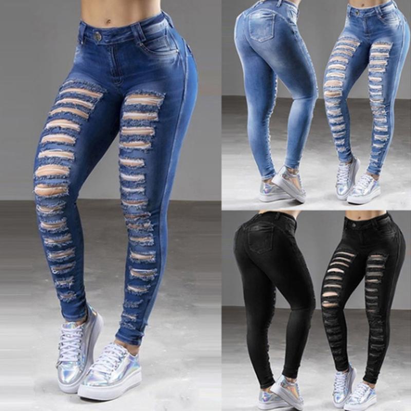 New Fashion Trendy Stretch Ripped Skinny Denim Jeans