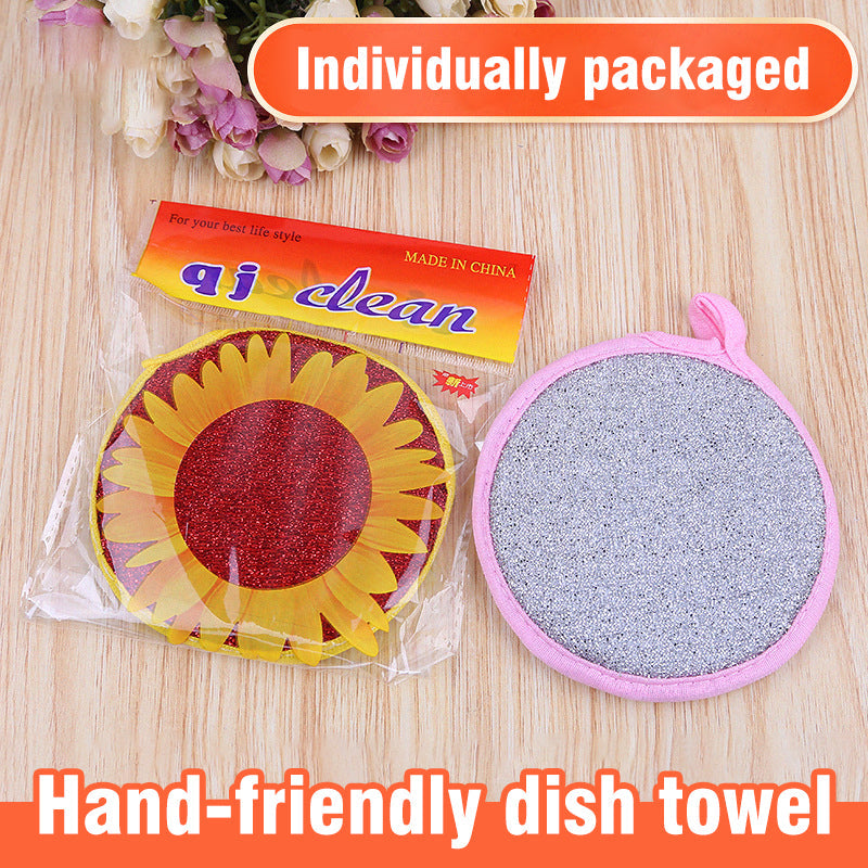 Multi-Purpose Kitchen Double Side Round Dishwashing Sponge (5 pcs)