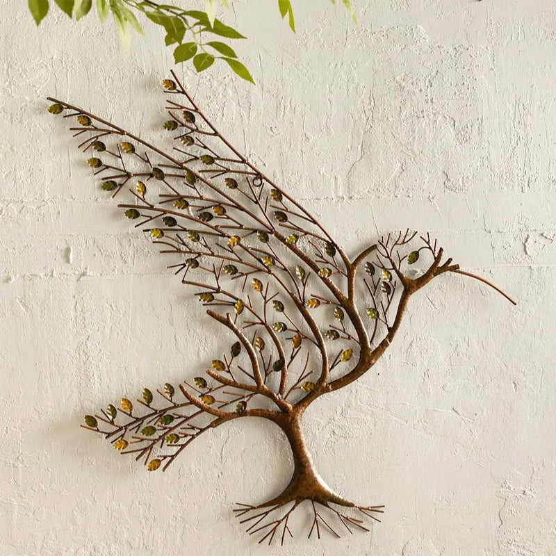 Hummingbird & Twig Metal Wall Decor