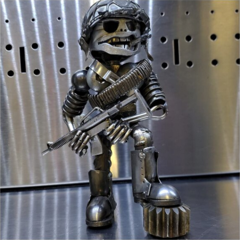 Standing Sculpture Handmade-Piston Man