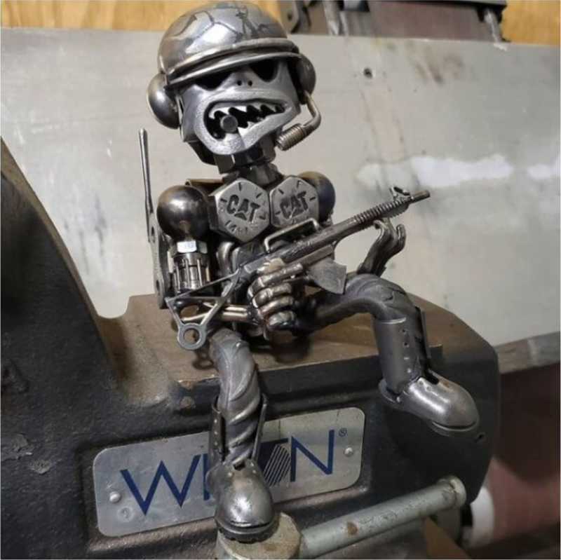 Standing Sculpture Handmade-Piston Man
