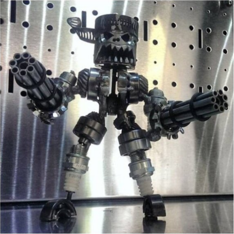 Standing Sculpture Handmade-Piston Man