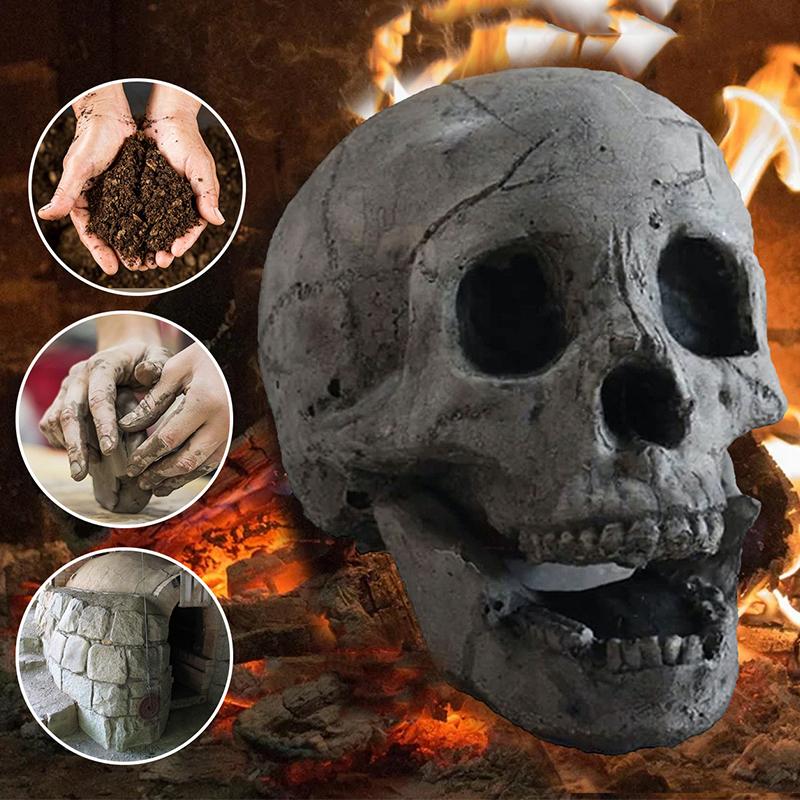 (🎃Early Halloween Promotion🎃) Halloween Reusable Skeleton Flame Ceramic Fireproof Logs For Bonfires, Fireplaces, Home Decorations