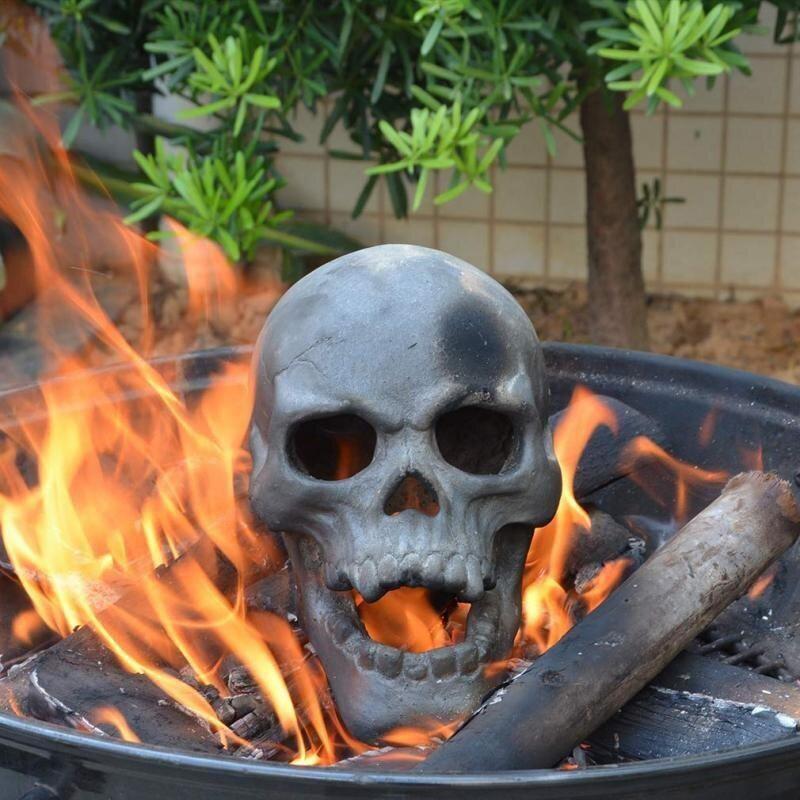 (🎃Early Halloween Promotion🎃) Halloween Reusable Skeleton Flame Ceramic Fireproof Logs For Bonfires, Fireplaces, Home Decorations