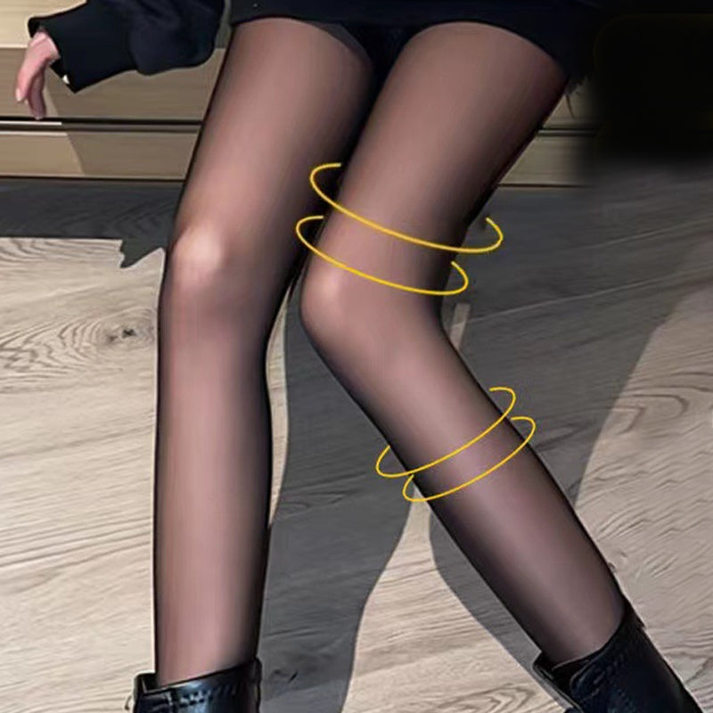Flawless Legs Fake Translucent Warm Plush Lined Elastic Tights
