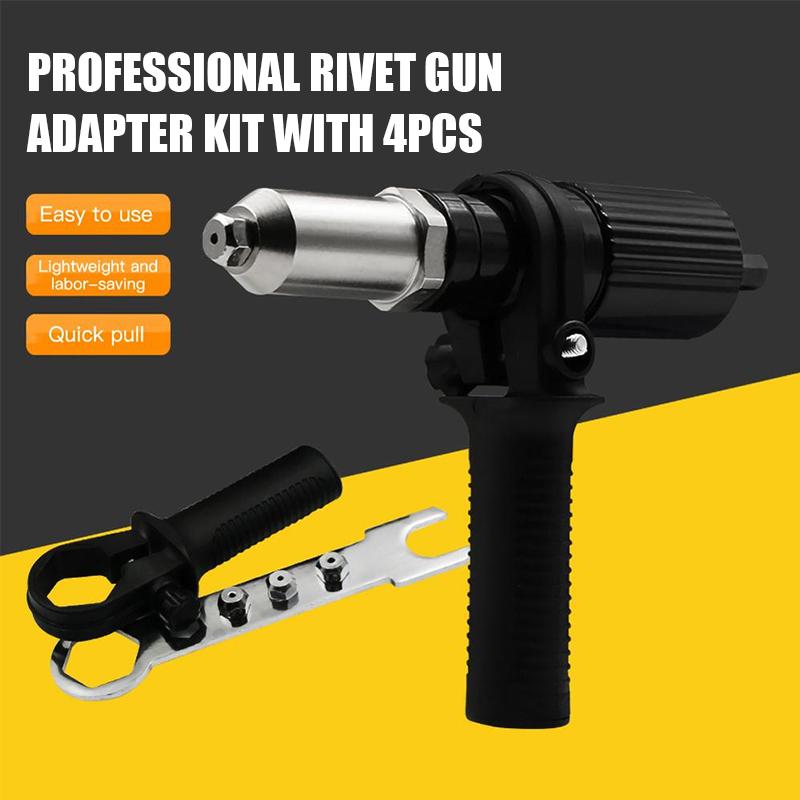 Professional Rivet Gun Adapter Kit with 4Pcs