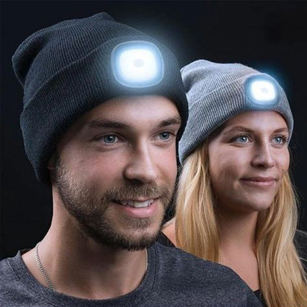 Winter Knitted Hat With LED Lights