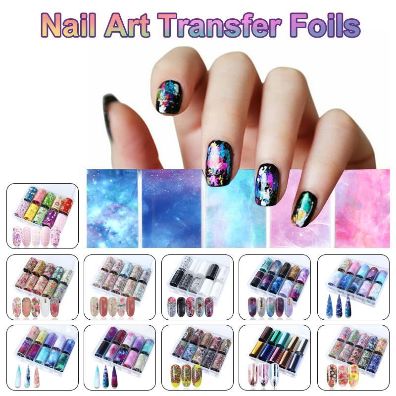 Nail Art Transfer Foils (Set of 10)