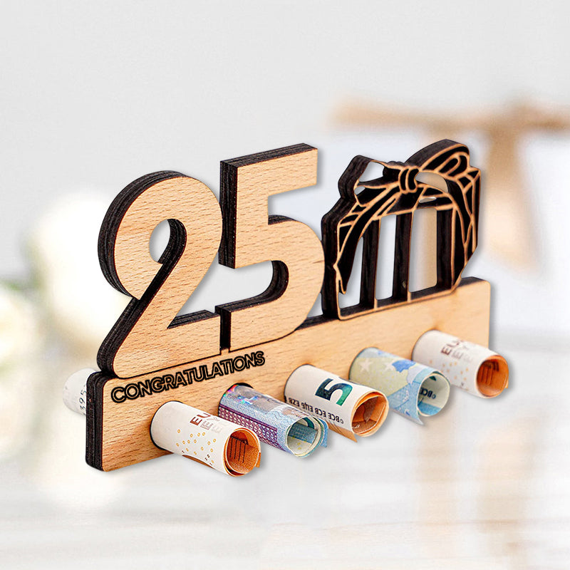 Birthday gift wooden money clip