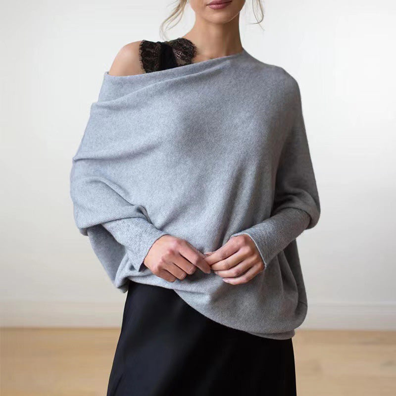 Knitted Shawl Pullover Sweater
