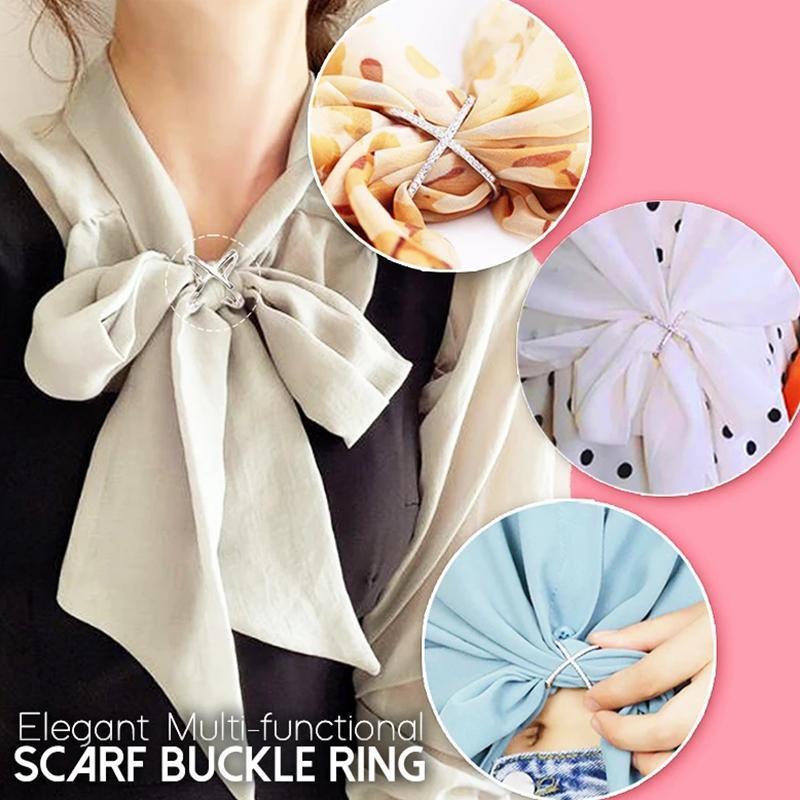 Elegant Scarf Buckle Ring