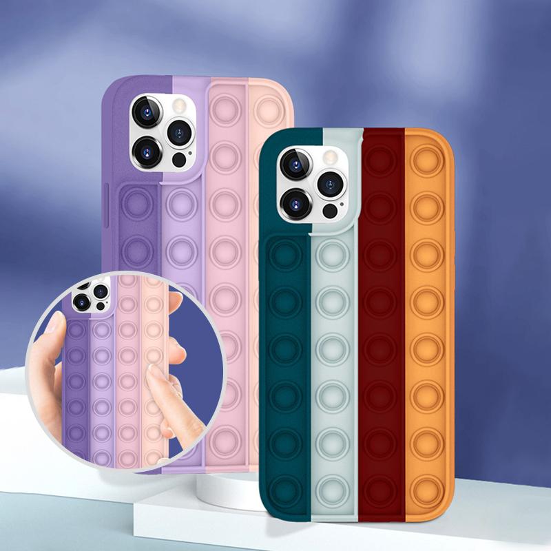Toy Phone Case, Push Pop Bubble Fidget Sensory Protecive Case for iPhone