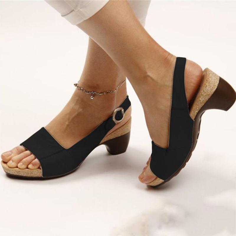 haloera™ Women Elegant Low Chunky Heel Comfy Sandals