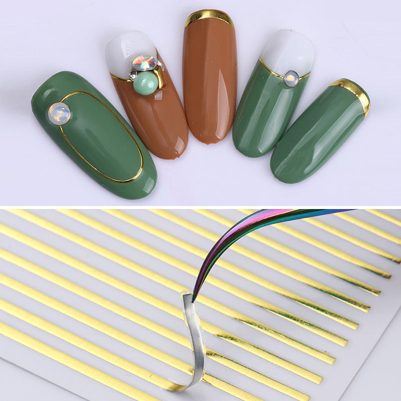 Nail Stickers Gold Silver Lines (5PCS)