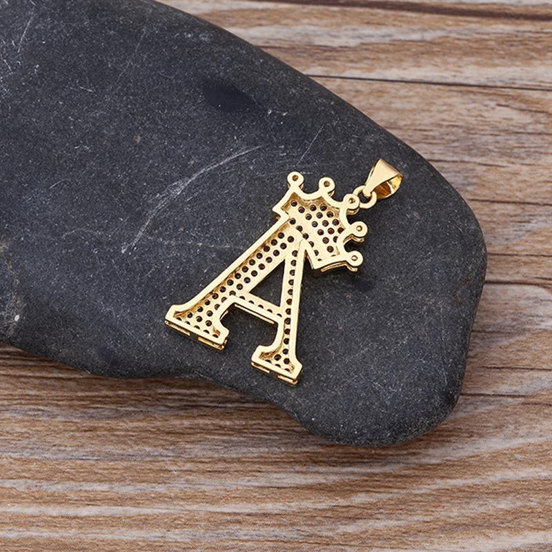 New Luxury A-Z Crown Alphabet Pendant Chain Necklace