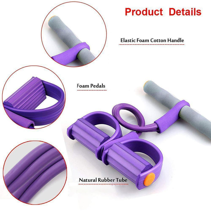 Fitness Equipment Pedal Resistance Band 4 Elastic Pull Rope