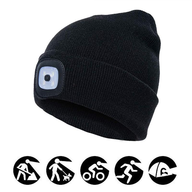 Winter Knitted Hat With LED Lights