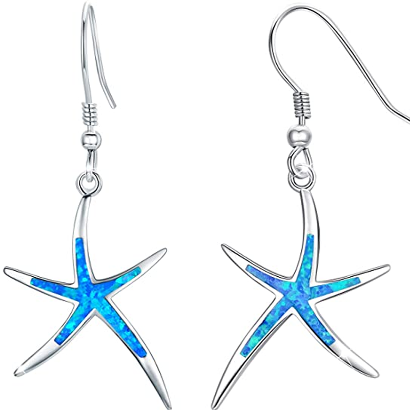 Starfish Earrings with Hoops