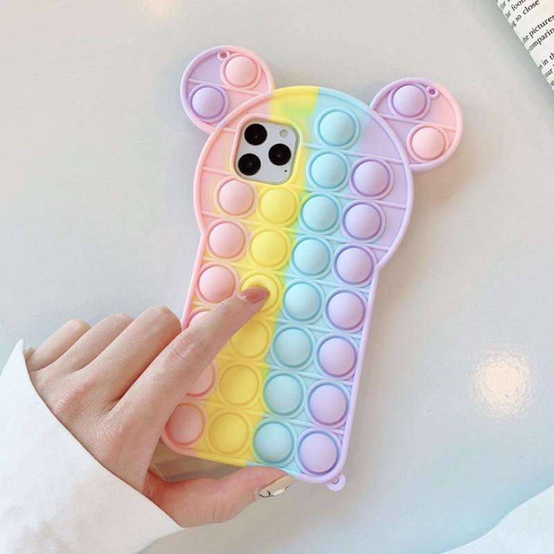 Toy Phone Case, Push Pop Bubble Fidget Sensory Protecive Case for iPhone