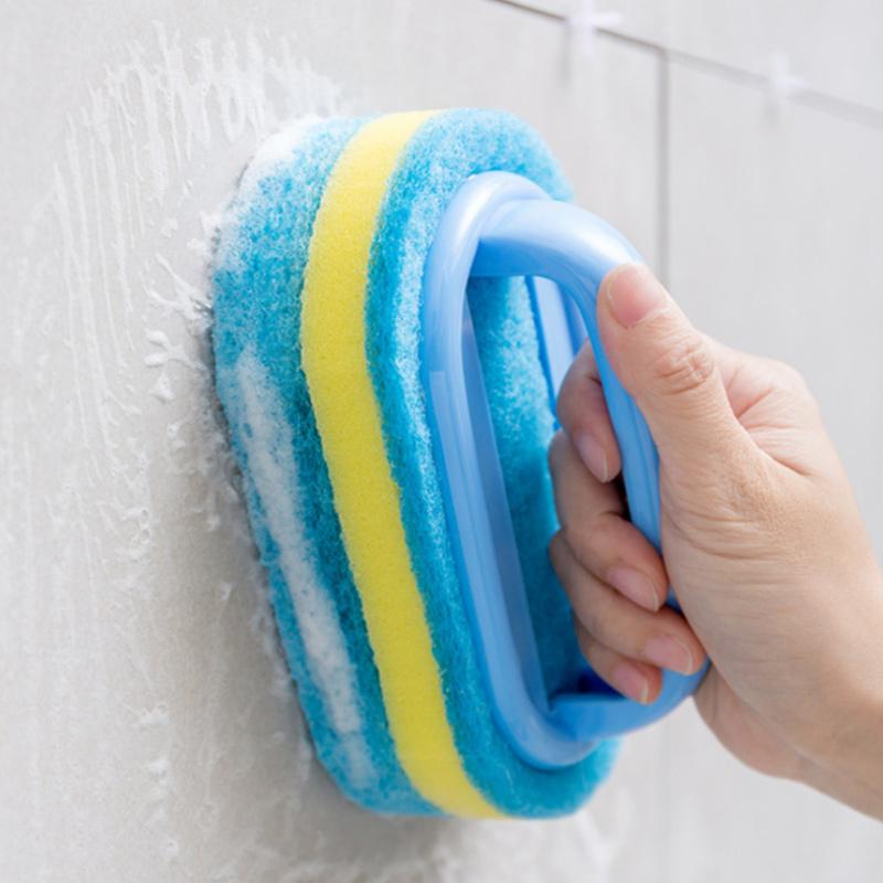 Thickened Sponge Cleaning Brush With Handle