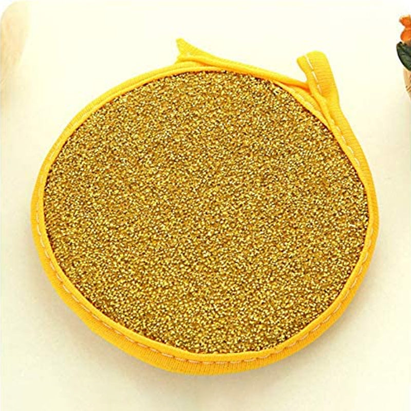 Multi-Purpose Kitchen Double Side Round Dishwashing Sponge (5 pcs)