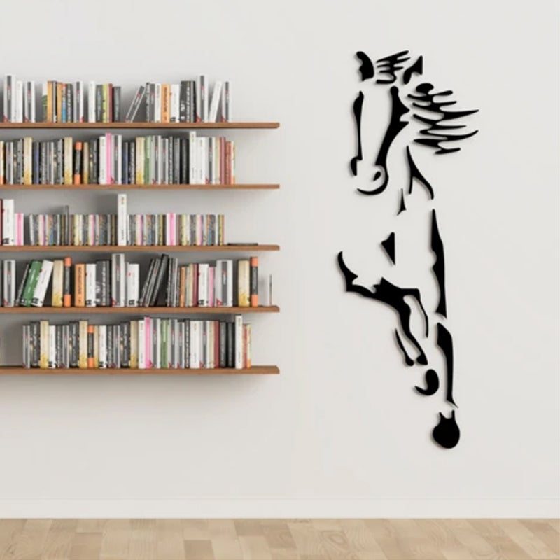 Galloping Horse Wall Decoration, 3D Acrylic Modern Mirror Steed Wall Sticker