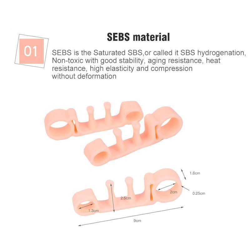 5 Holes Silicone Pedicure Foot Care Tool,1Pair