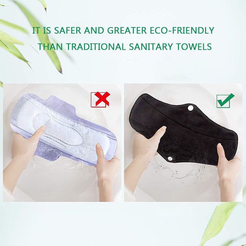 Washable sanitary napkins made of bamboo charcoal