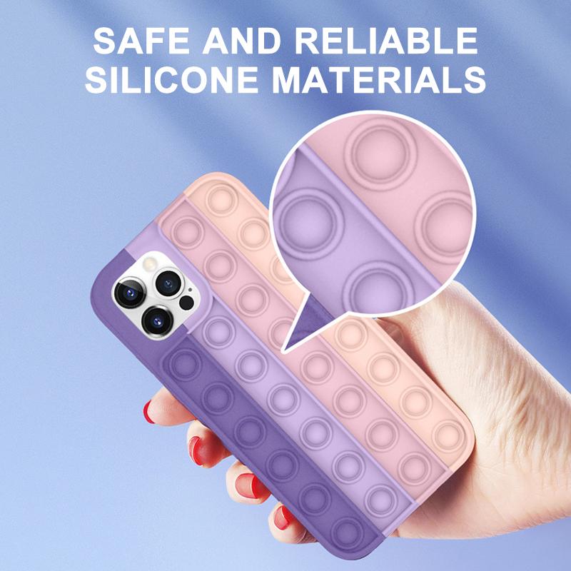 Toy Phone Case, Push Pop Bubble Fidget Sensory Protecive Case for iPhone