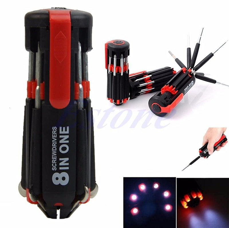8 Screwdrivers in 1 Tool with Worklight and Flashlight