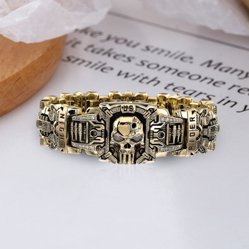 Trendy Punk Skull Bullet Ring