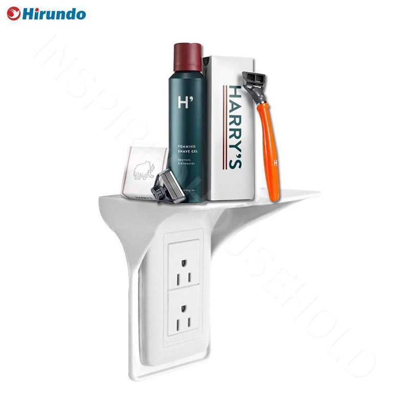 Hirundo Wall Outlet Shelf Power Perch, White/Black