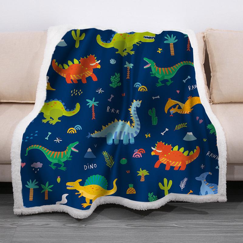 Dinosaur Theme Soft Fleece Blanket
