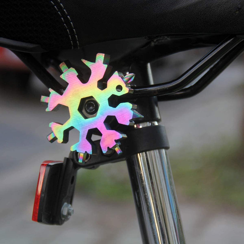 Amenitee™ 18-in-1 stainless steel snowflakes multi-tool & keychain