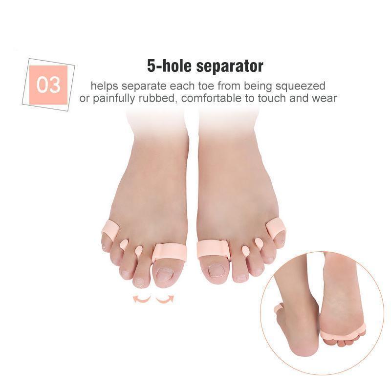 5 Holes Silicone Pedicure Foot Care Tool,1Pair