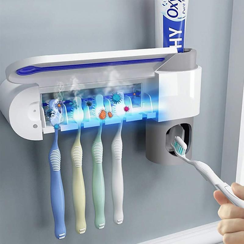 2-IN-1 Ultraviolet Toothbrush Disinfector Automatic Toothpaste Distributor