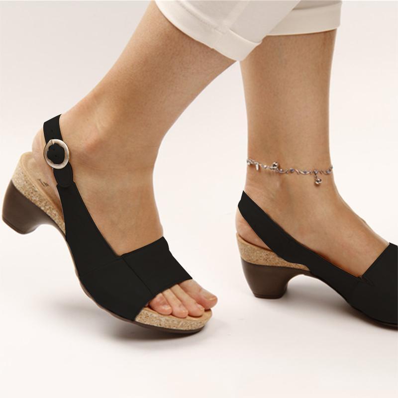 haloera™ Women Elegant Low Chunky Heel Comfy Sandals