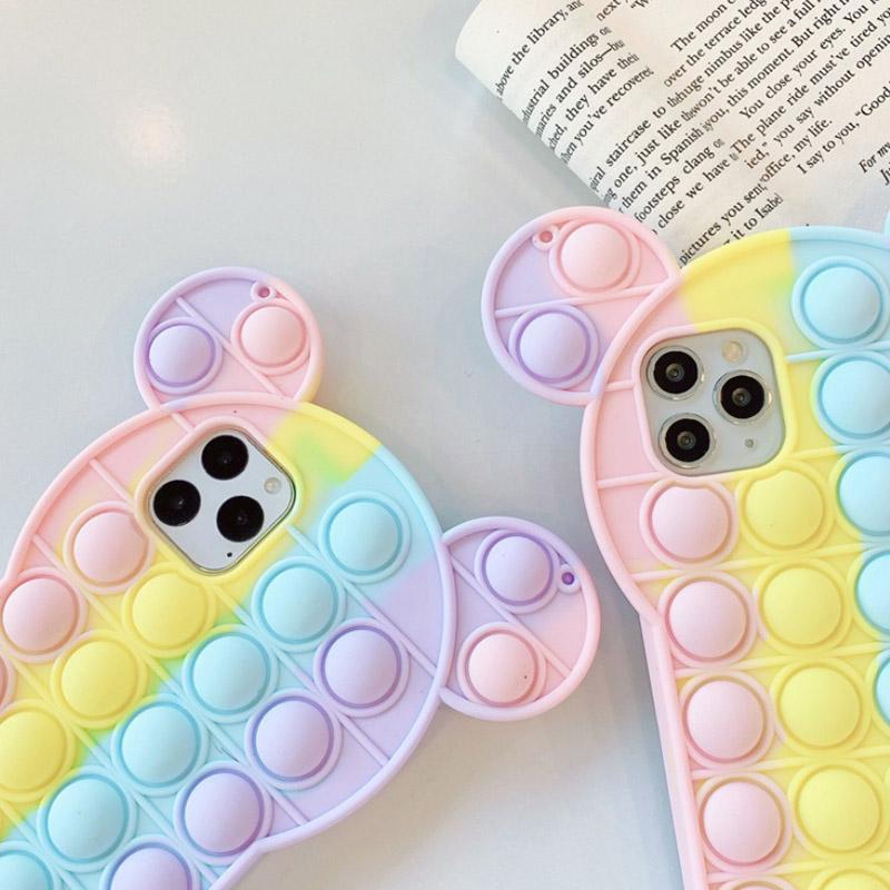 Toy Phone Case, Push Pop Bubble Fidget Sensory Protecive Case for iPhone