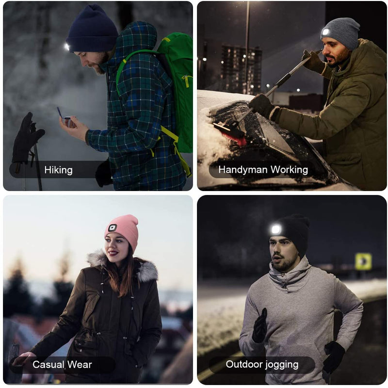 Bluetooth Beanie Hat with LED Headlight