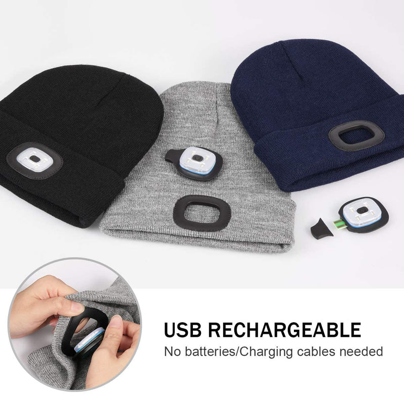 Bluetooth Beanie Hat with LED Headlight