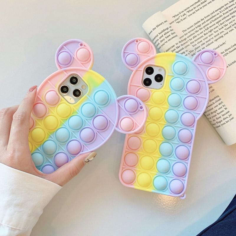 Toy Phone Case, Push Pop Bubble Fidget Sensory Protecive Case for iPhone