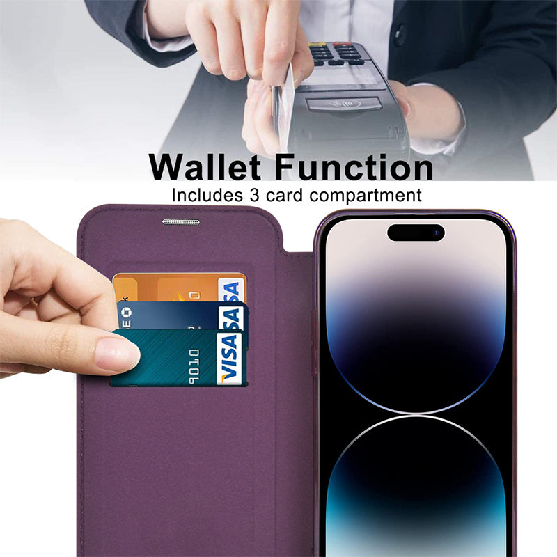 Transparent Electroplated Magnetic Leather Flip Case for iPhone