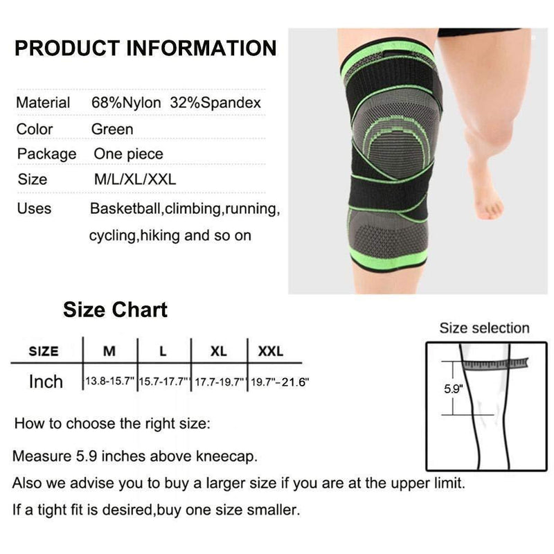 3D Design Knee Brace With Adjustable Strap For Pain Relief (Single)