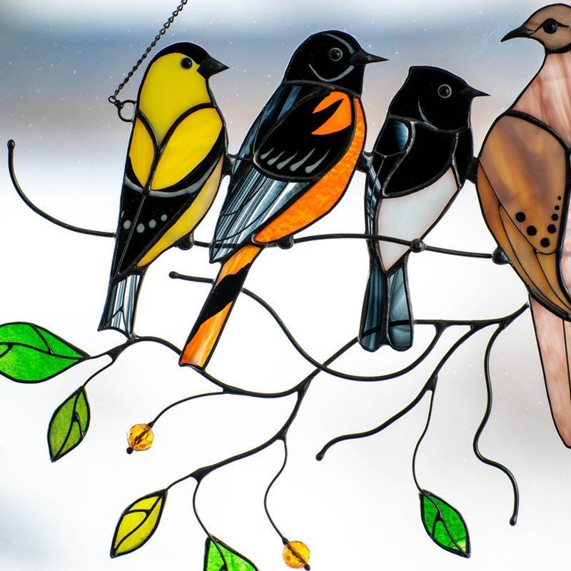 Birds Stained Glass Window Hangings 🎁Mother's Day promotion🐦