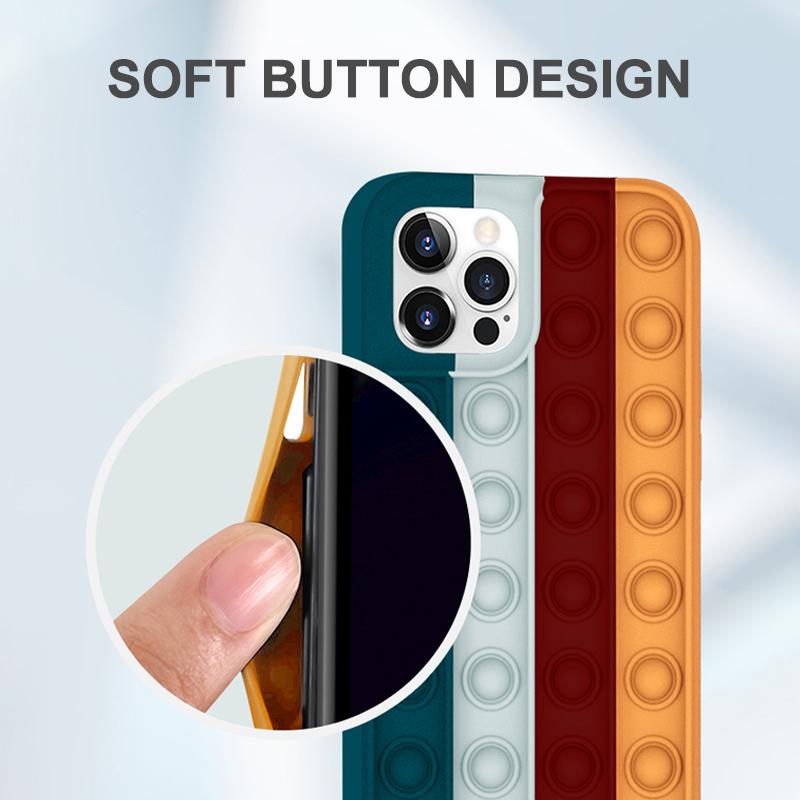 Toy Phone Case, Push Pop Bubble Fidget Sensory Protecive Case for iPhone