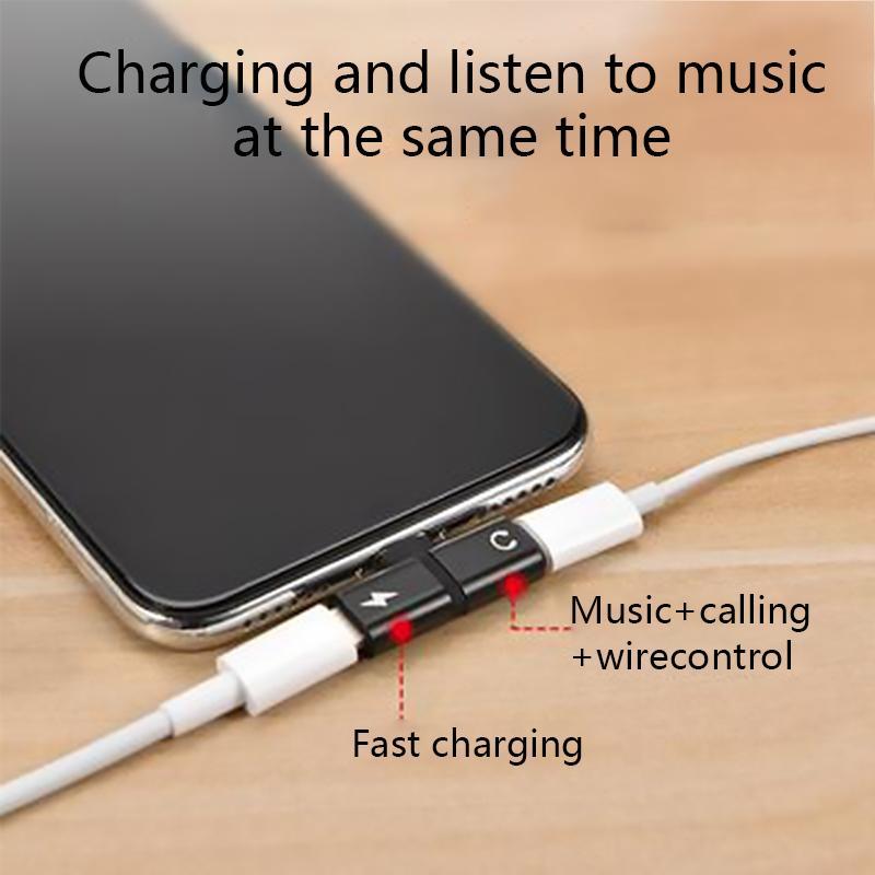 2-In-1 Dual-Port Headphone Adapter For iPhone